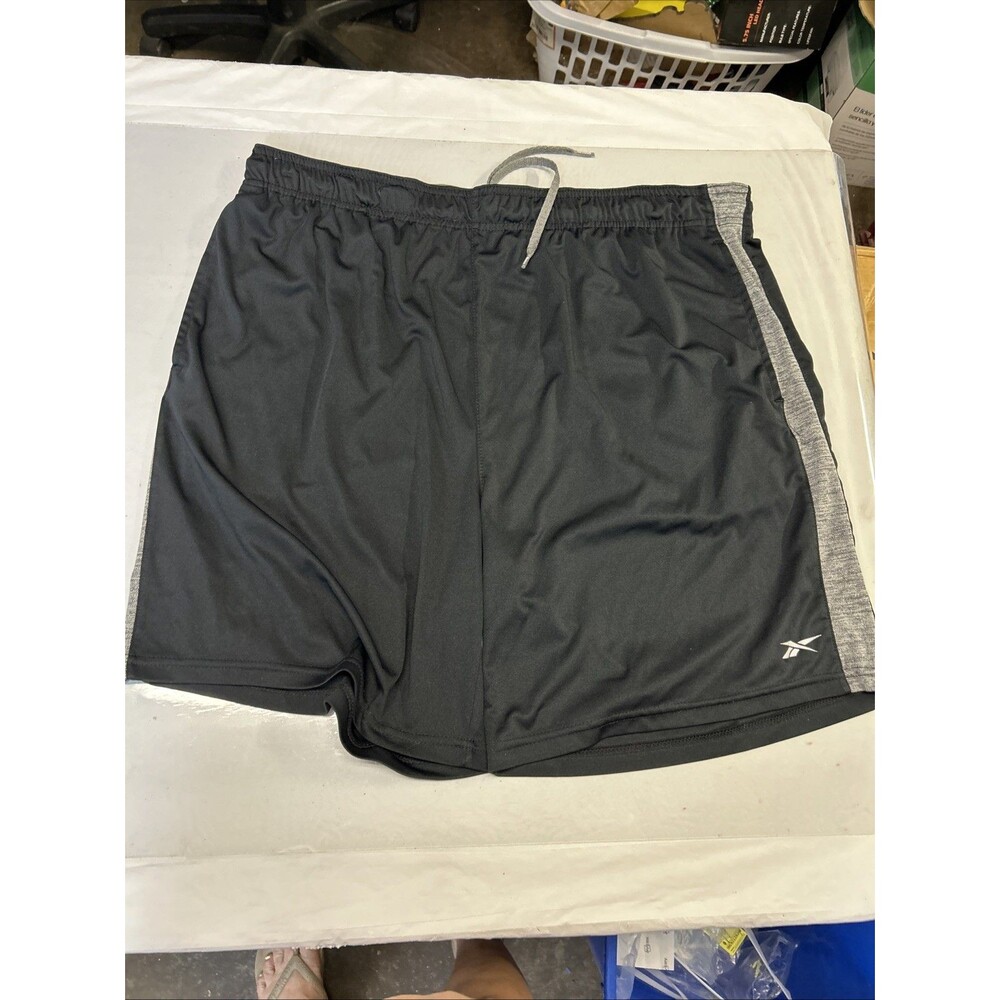 Reebok-Men's-Speedwick-Moisture Wicking-Athletic-Running Shorts-Black / Gray-XXL